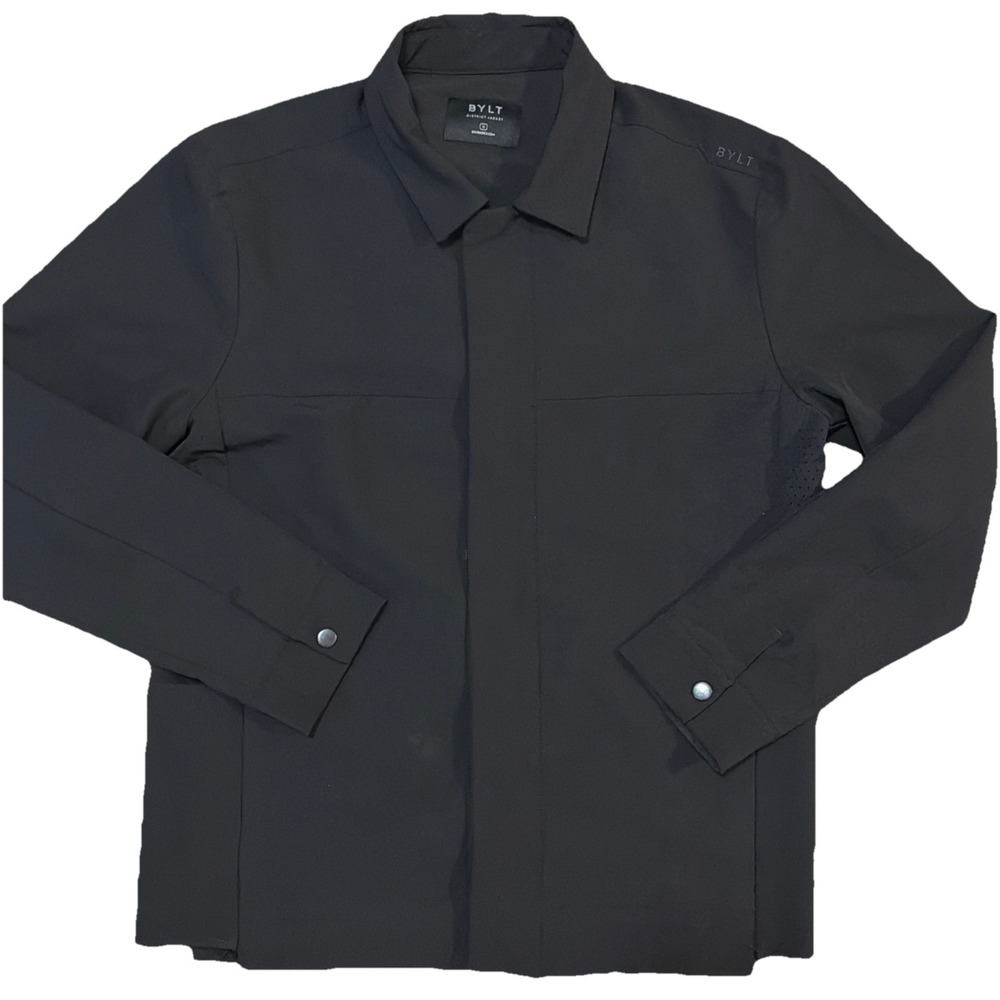 BYLT Basics‎ District Men's  Jacket Size Medium Full Snap EUC Black Pockets